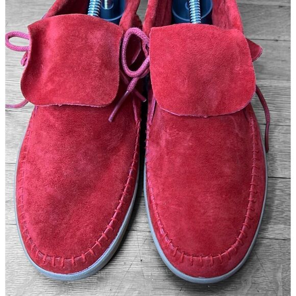 Vans Surf Sliders Mohikan Red Suede Leather Moccasins  Size 6 - Picture 2 of 10